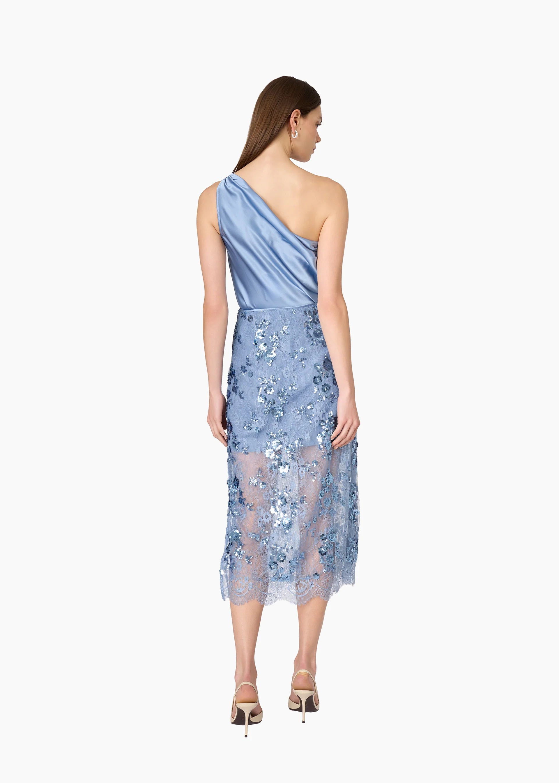 Cah25 Sequin Lace Midi Skirt