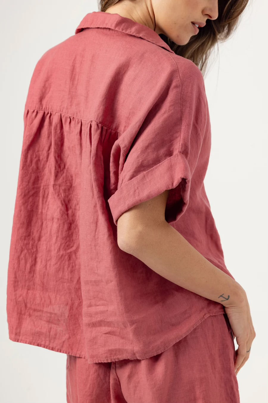 Su144 Terracotta Linen Top