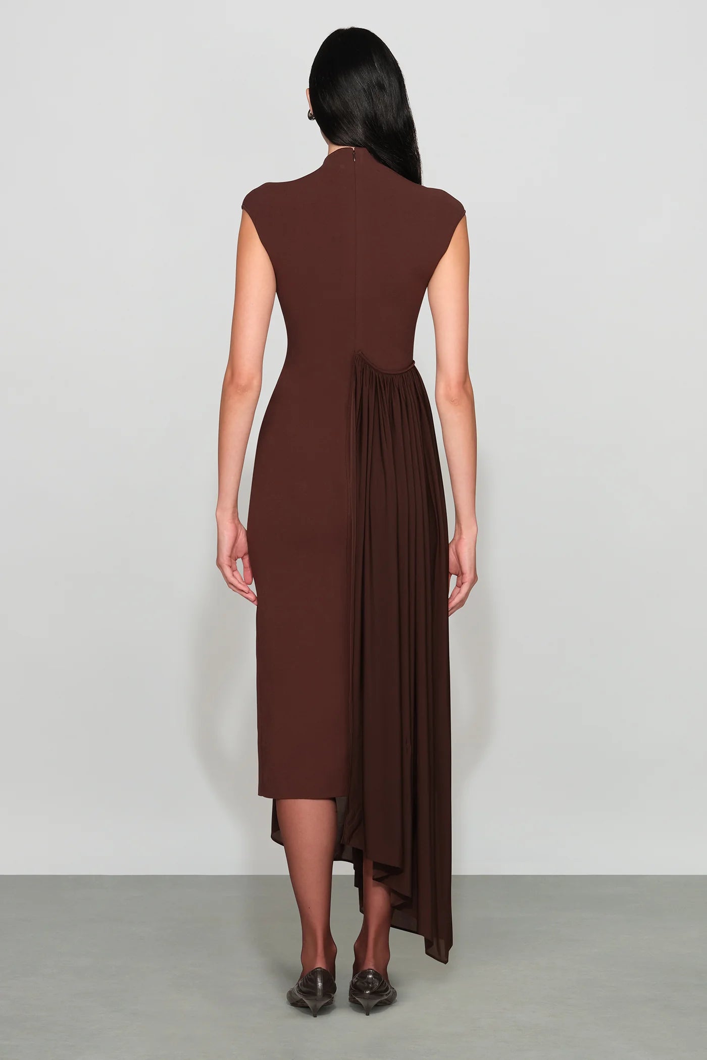 Et4419 Chocolate Knit Combo Midi Dress