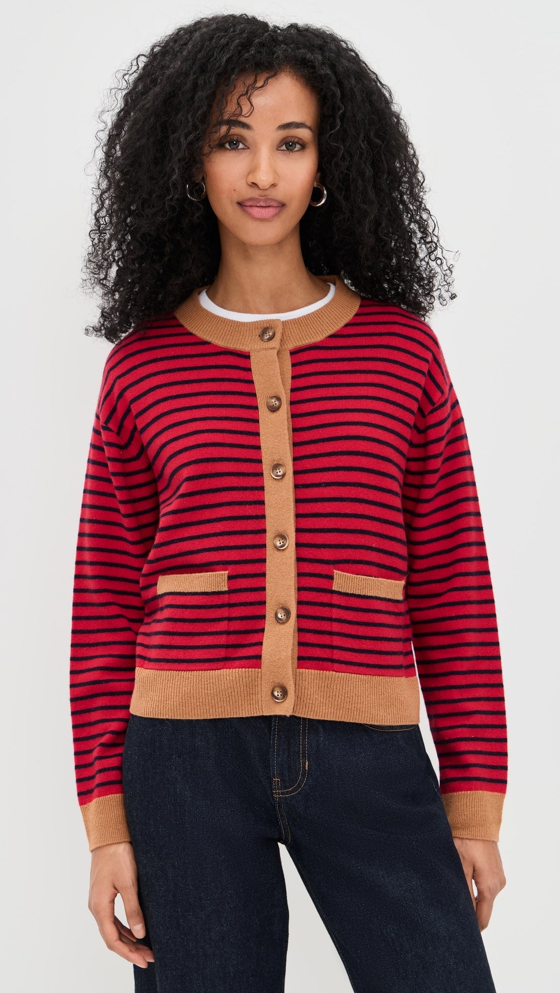 Xix9wss047 Xirena Red Stripe Cardigan