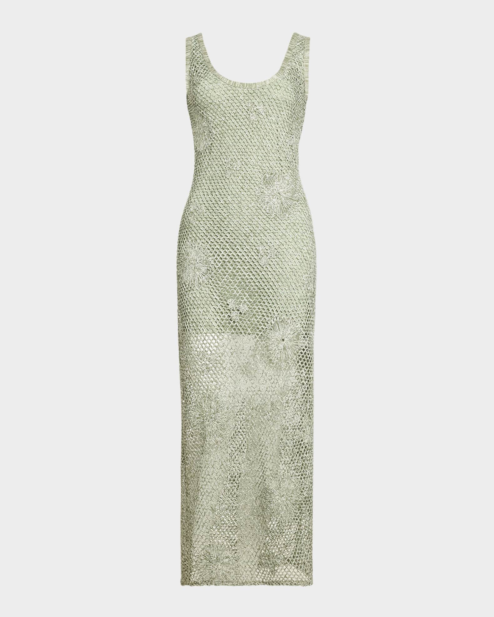 Raa3016 Metallic Crochet Dress