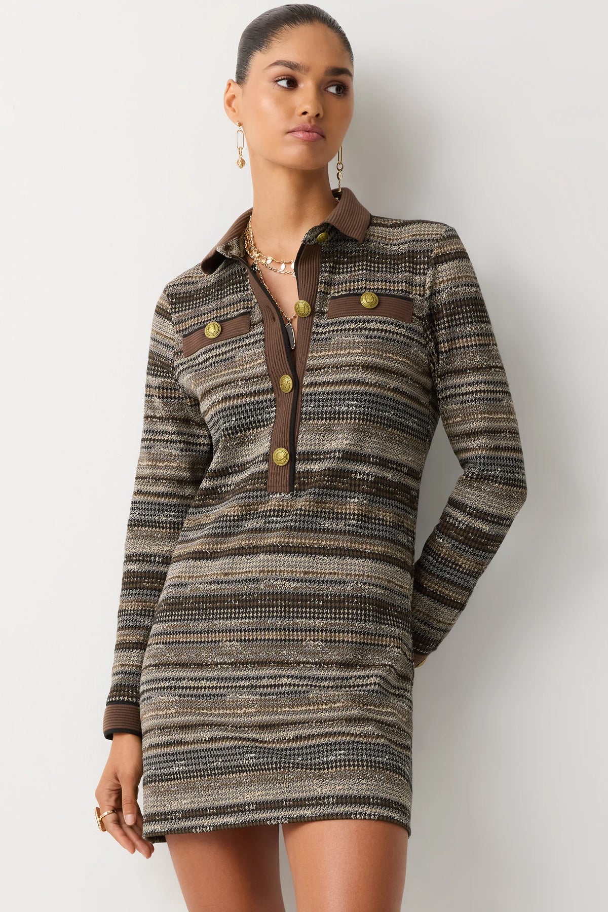 Ra3044 Printed Longsleeve Dress