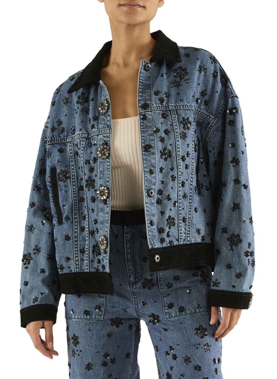 Raa4001 Embellished Denim Jacket
