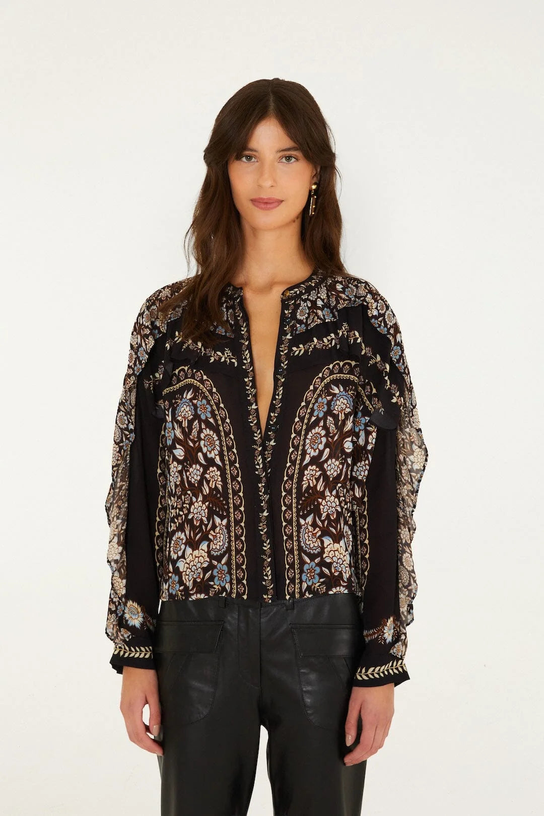 Fa361187 Boho Ruffle Blouse
