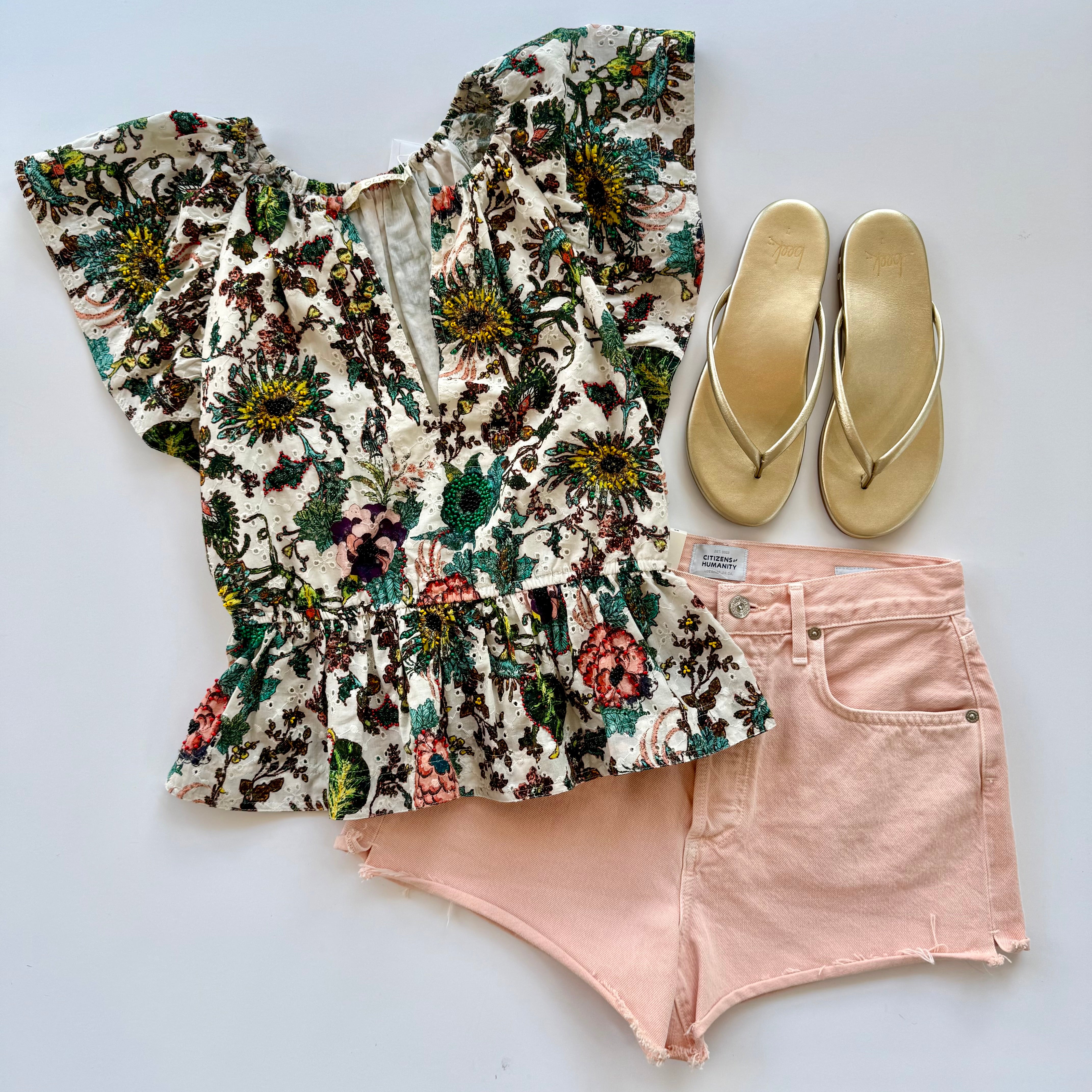 Ma1w16 Botanical Peplum Top