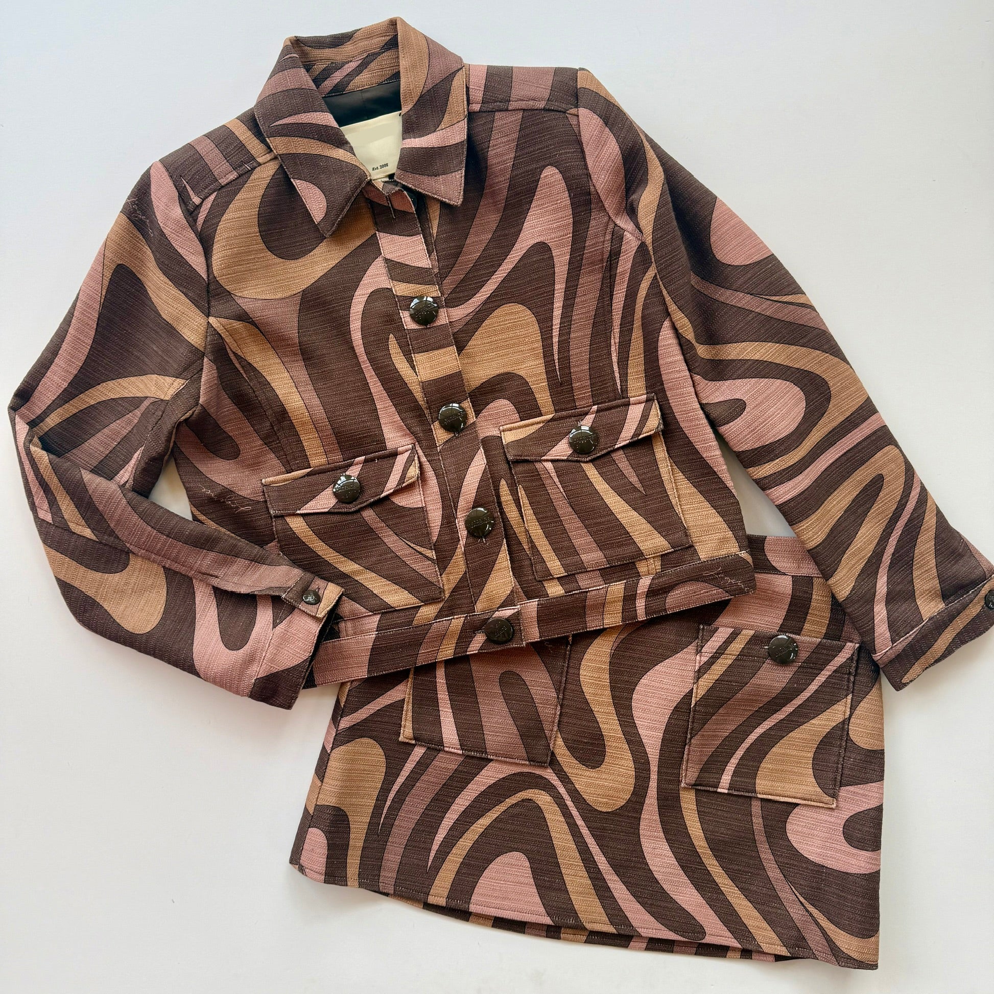 La10007 Brown Swirl Jacket