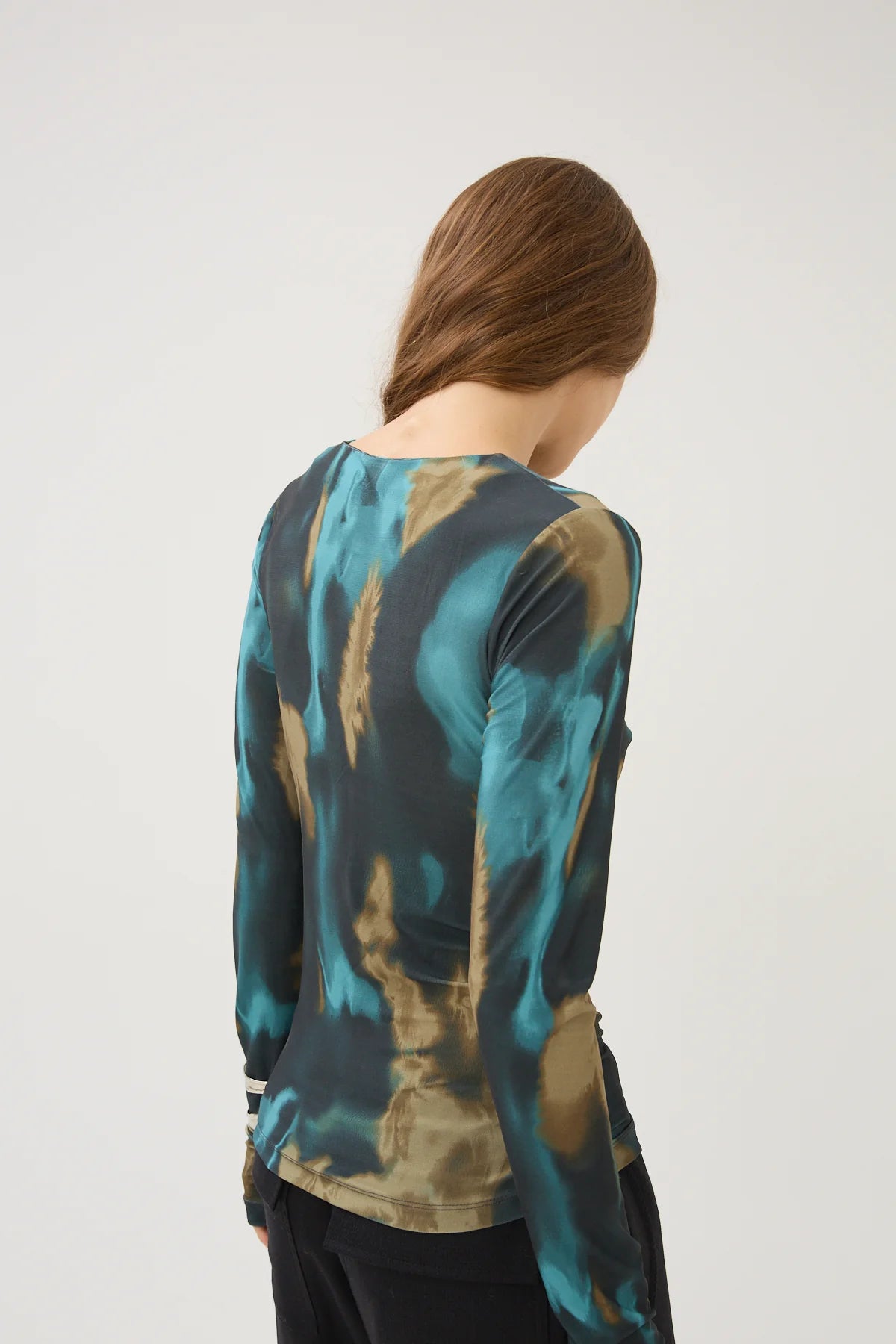 Ma2010 Maria Cher Green Watercolor Jersey Top