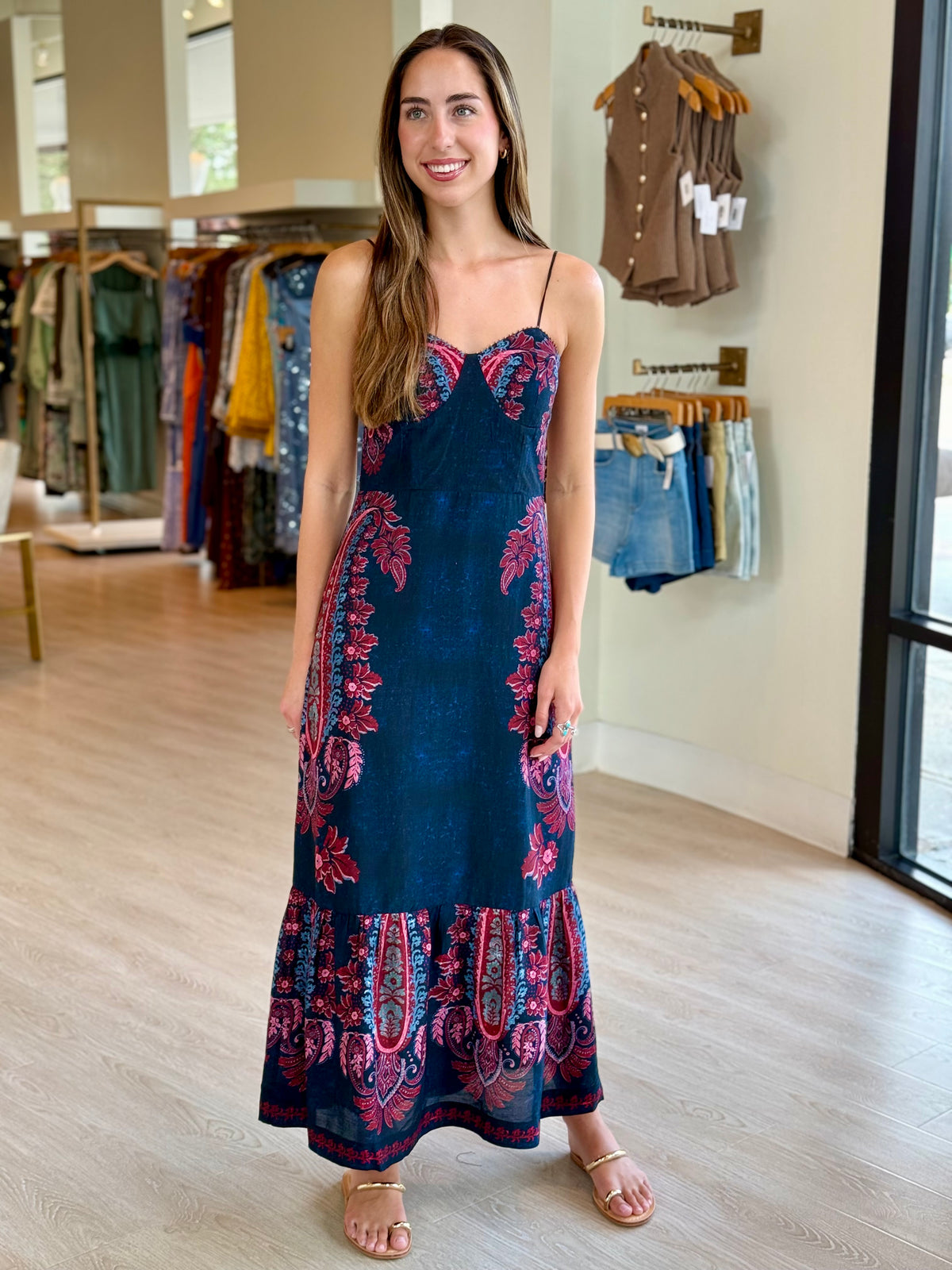 Ac189 Navy Midi Dress