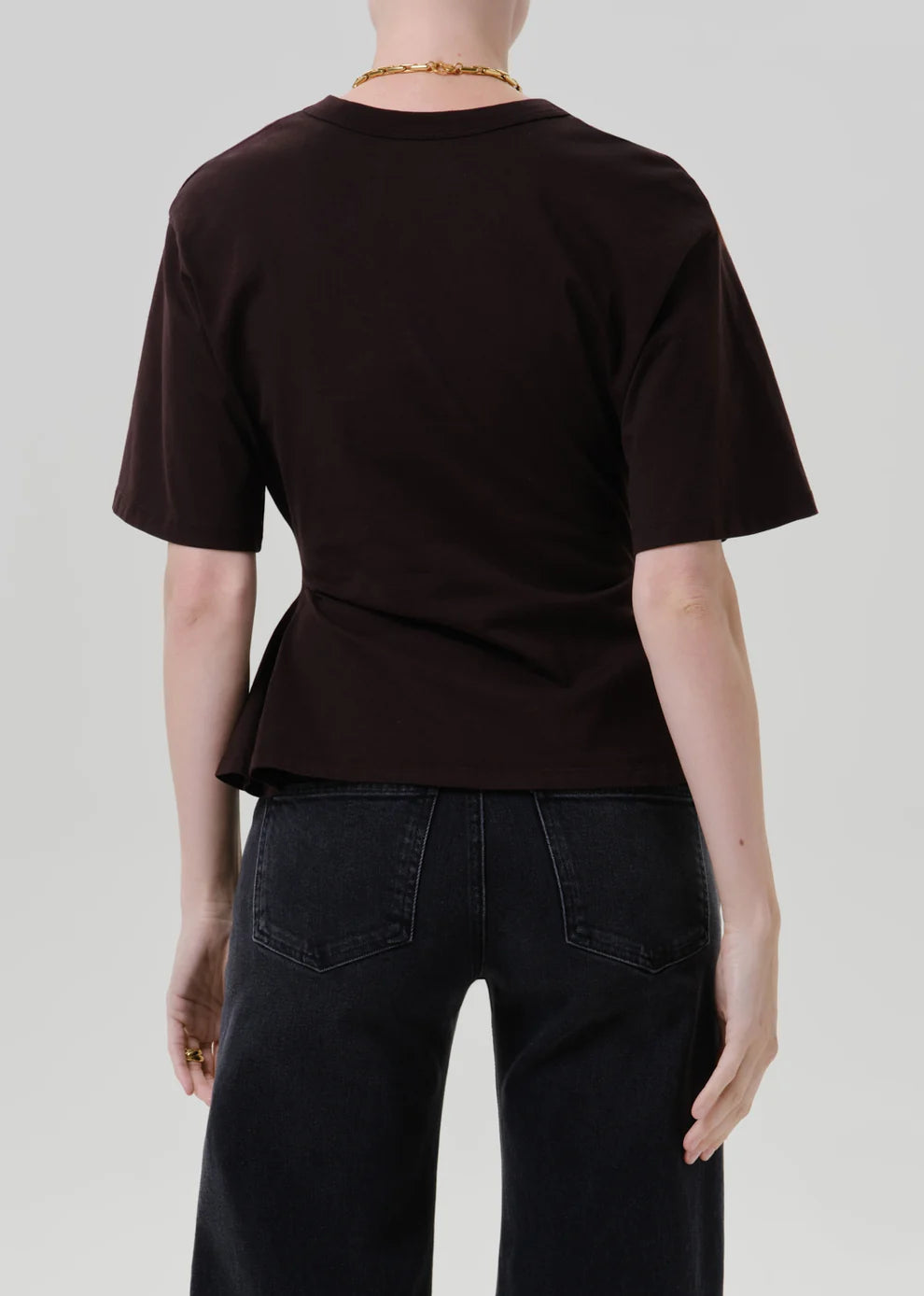 Ci3061 Chocolate Peplum Tee