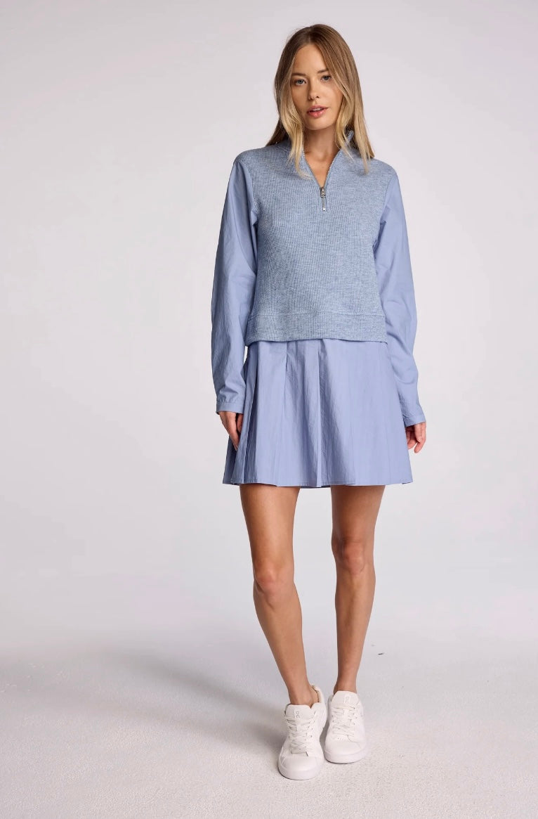 Su018 Blue Sweatshirt Dress