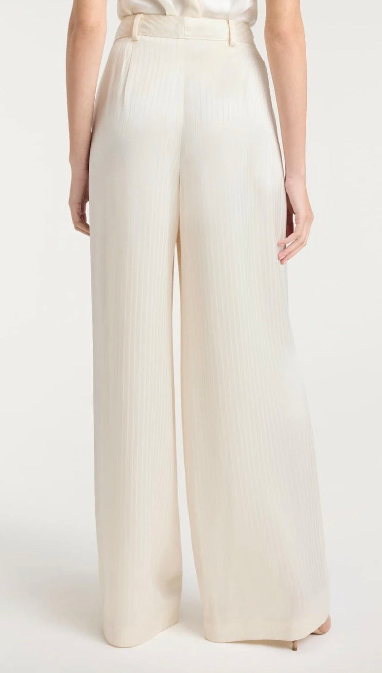 Ci10379 Ivory Satin Stripe Pants