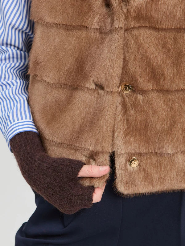 Vi33764 Brown Faux Vest