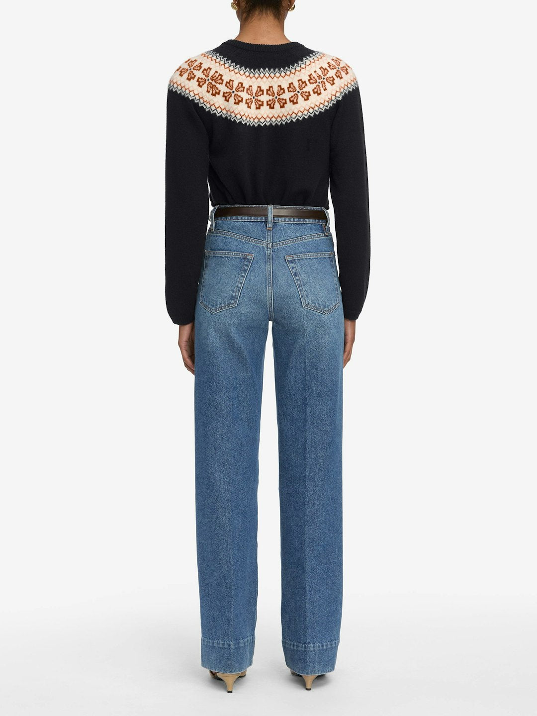 Fr040 Navy Fair isle Cardigan