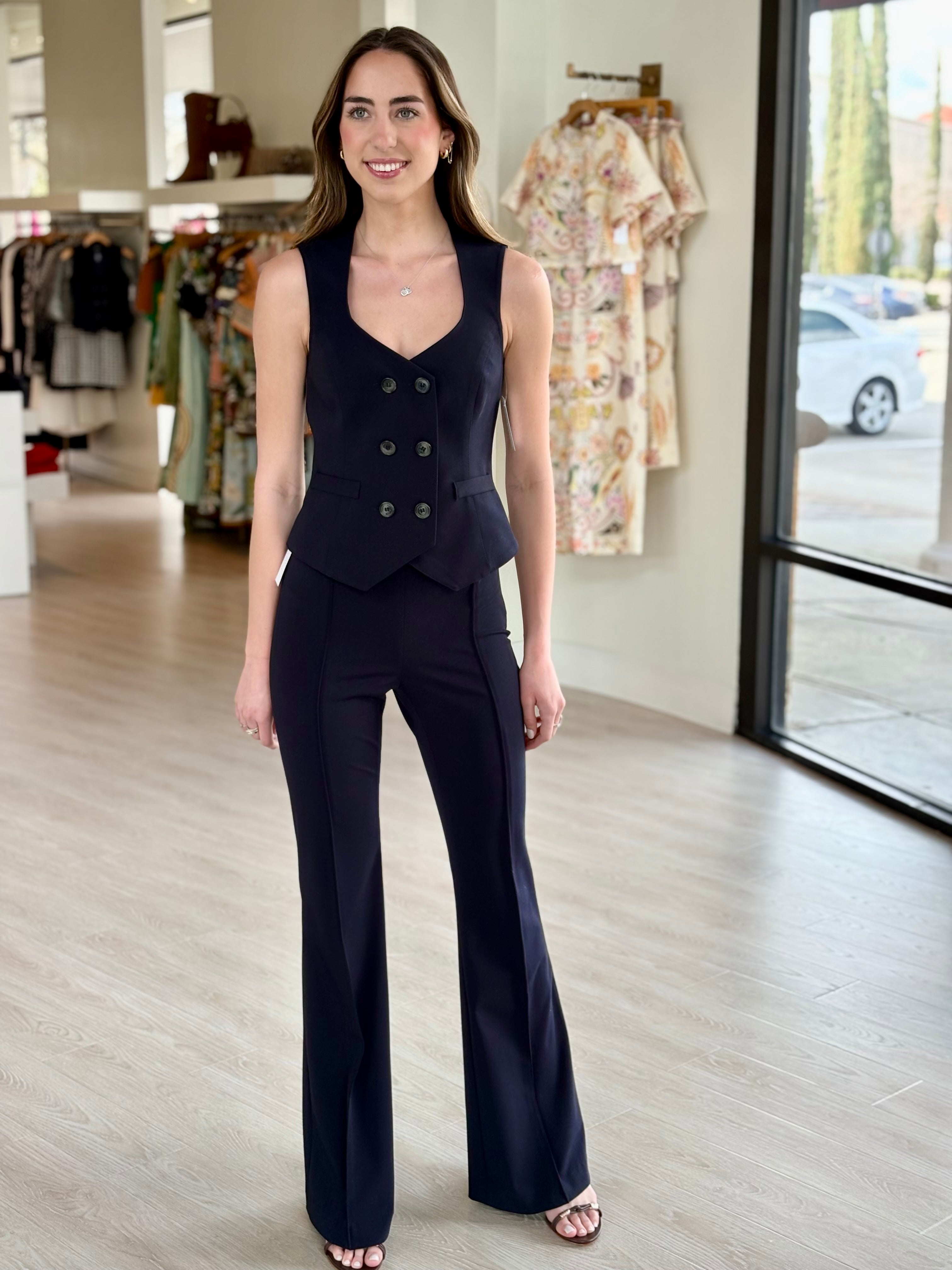 Sm26053 Navy Button Vest