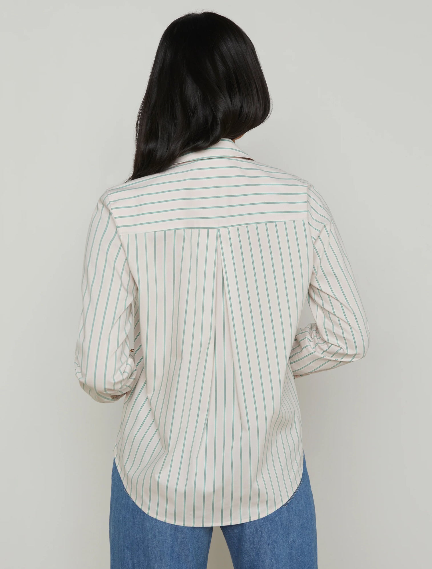 La40691 Sage Stripe Button Down