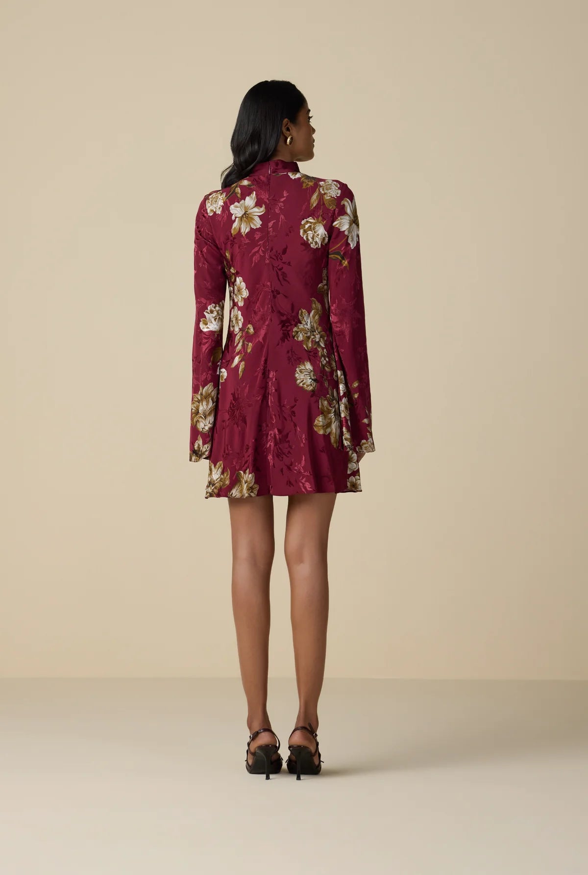 He5950 Burgundy Mini Dress