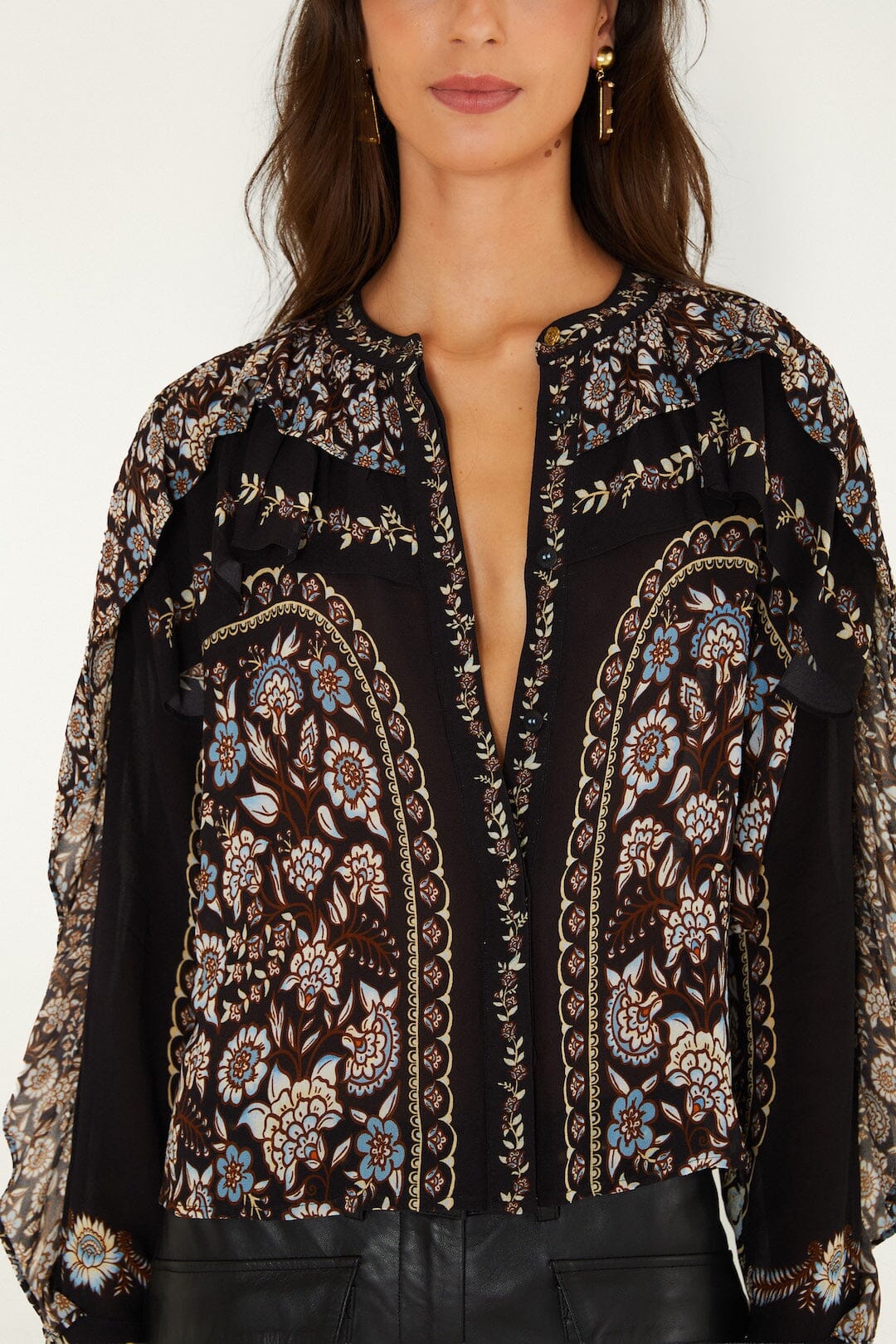 Fa361187 Boho Ruffle Blouse