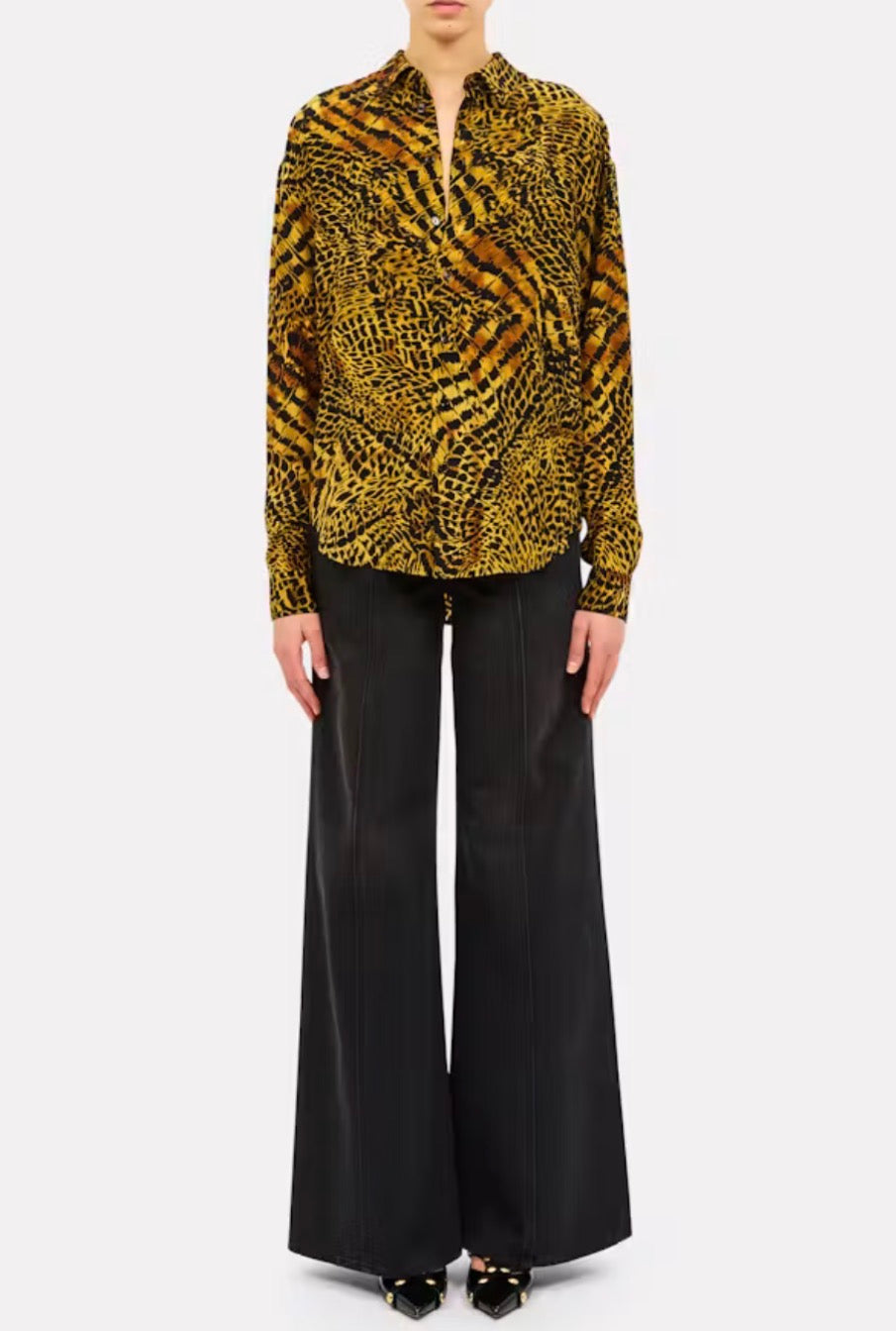 Ul0238 Animal Print Silk Blouse