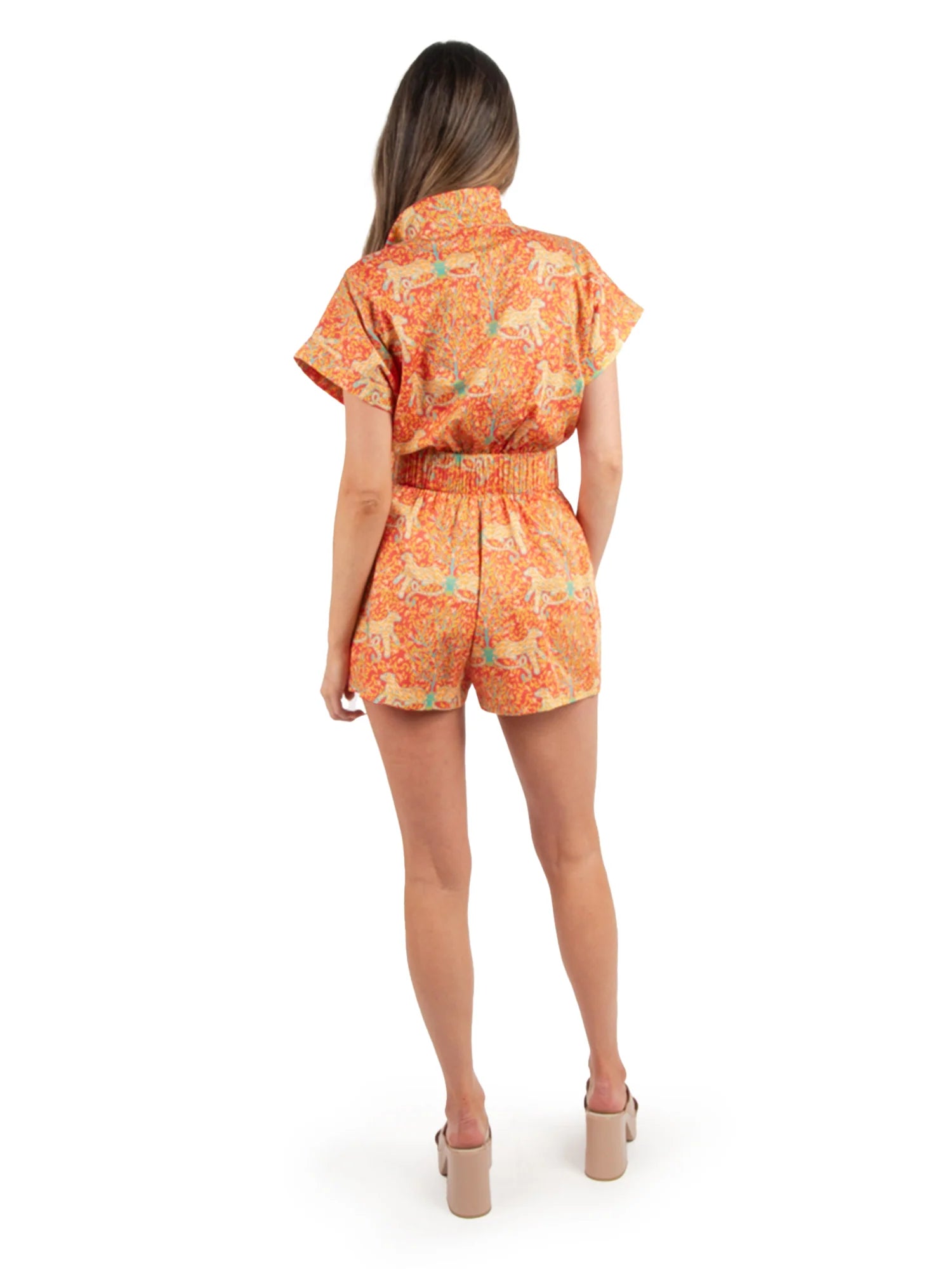 Em24536 Emily McCarthy Poppy Printed Romper