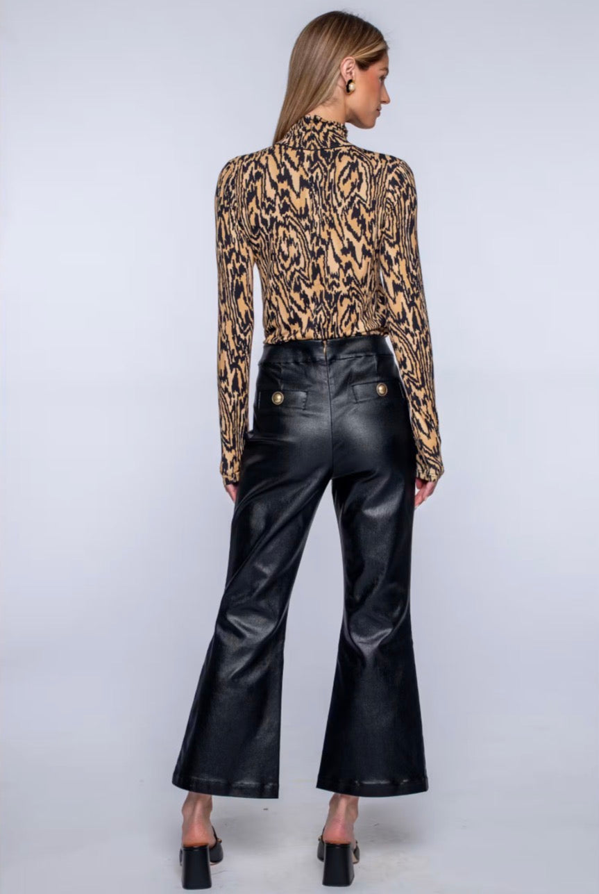 El292347 Printed Turtleneck Top