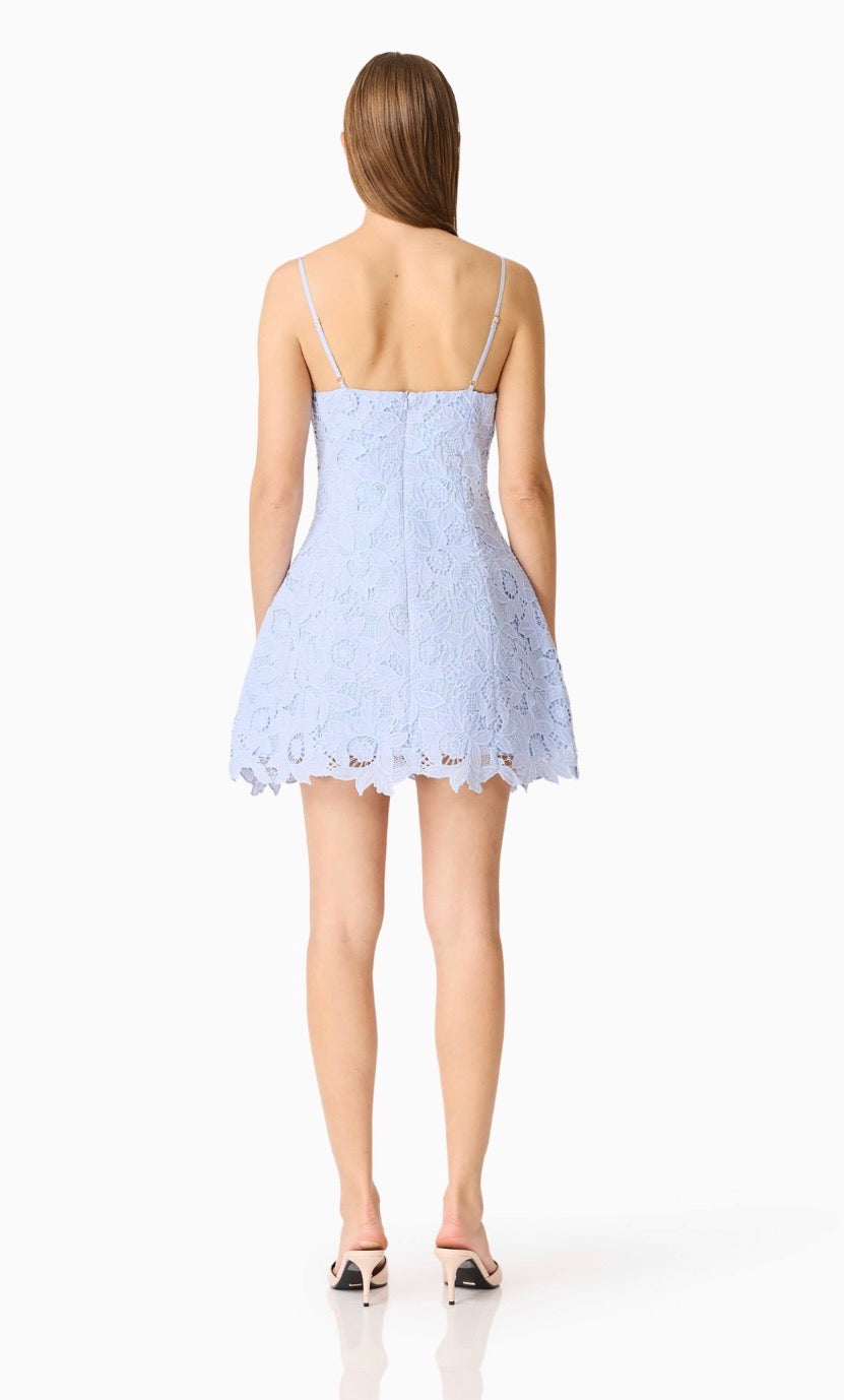 El2608 Blue Eyelet Dress