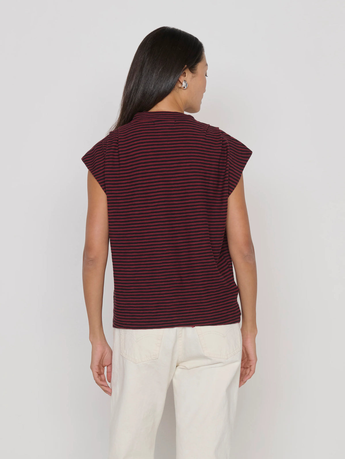 Na11533 Burgundy Stripe Top