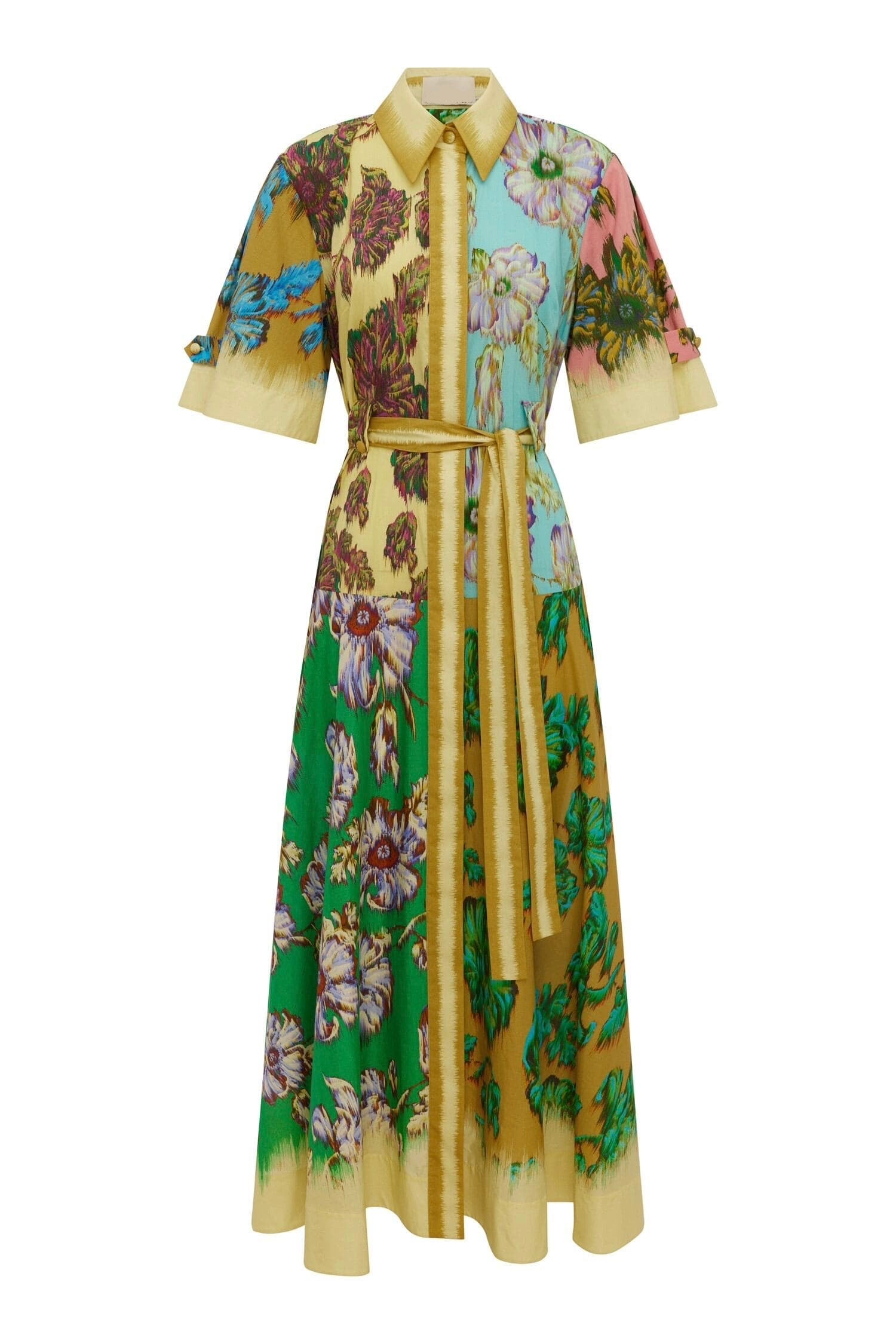 Al7745 Watercolor Floral Midi Dress