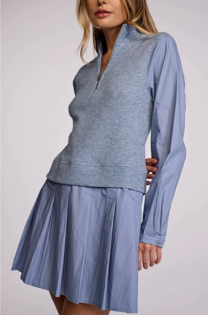 Su018 Blue Sweatshirt Dress