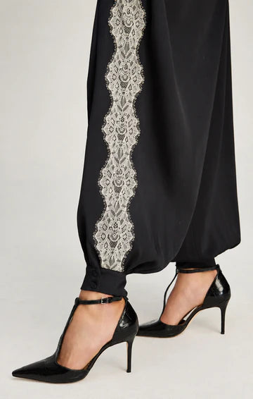 Cizp1308 Black Silk Jogger