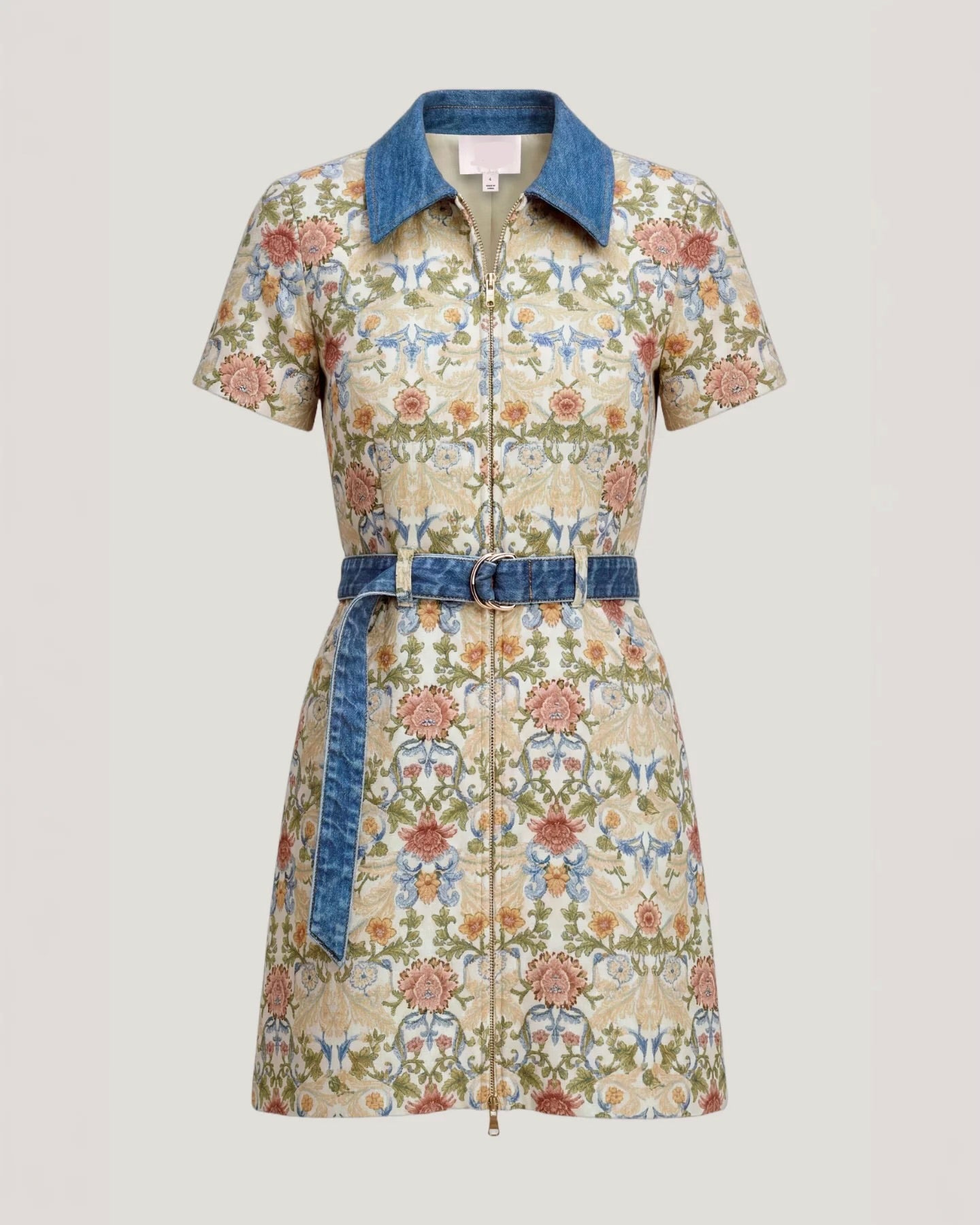 Cizd357 Floral Denim Dress