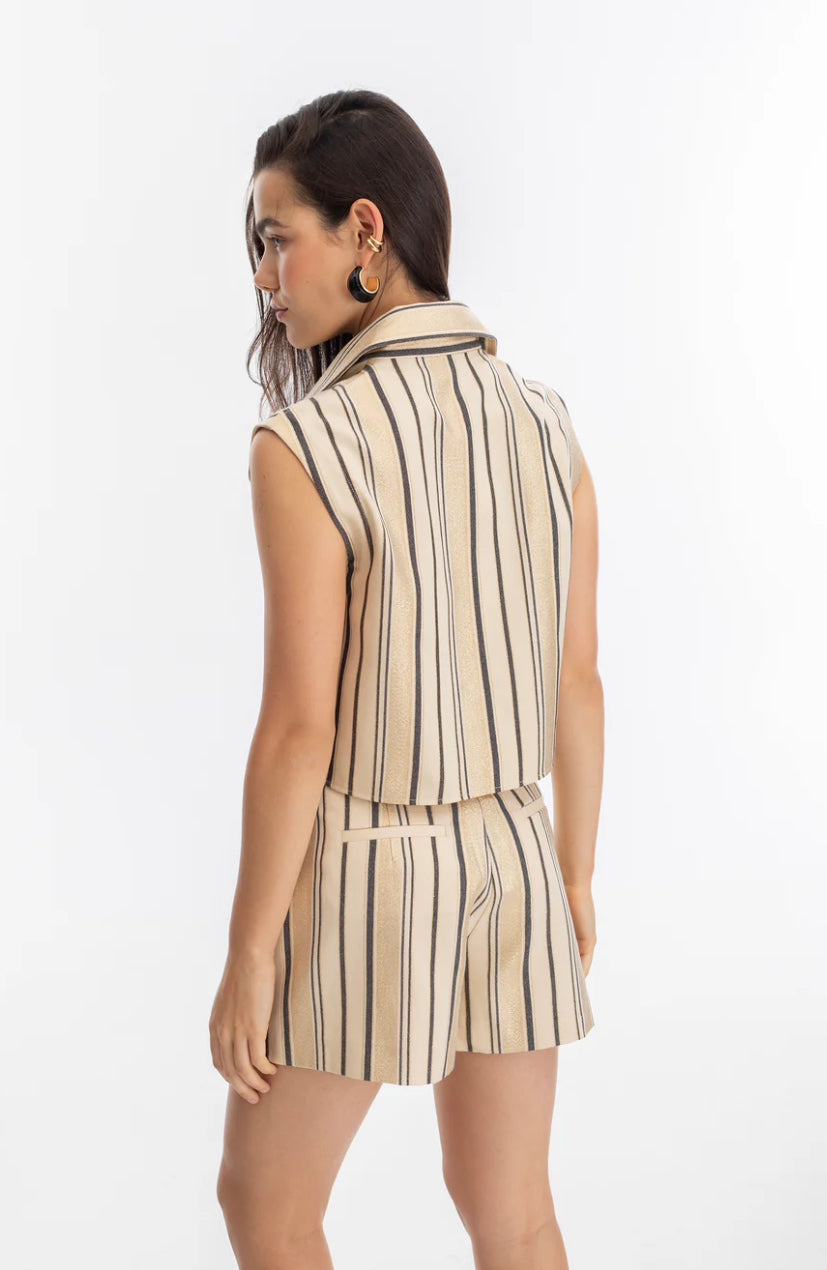 La1827 Gold Stripe Jacquard Top