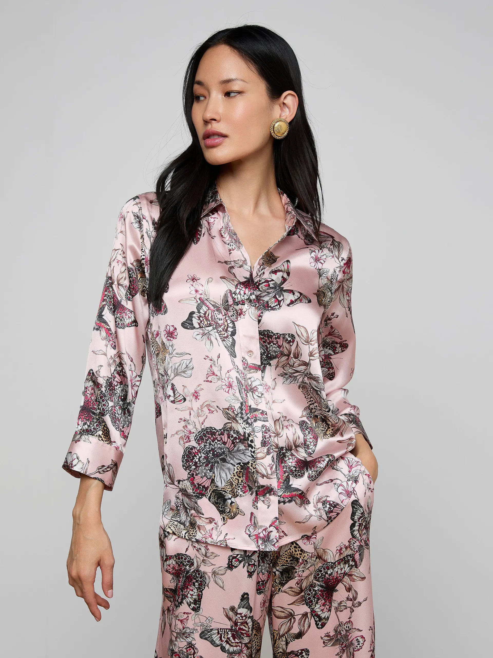 La40126 Silk Butterfly Blouse