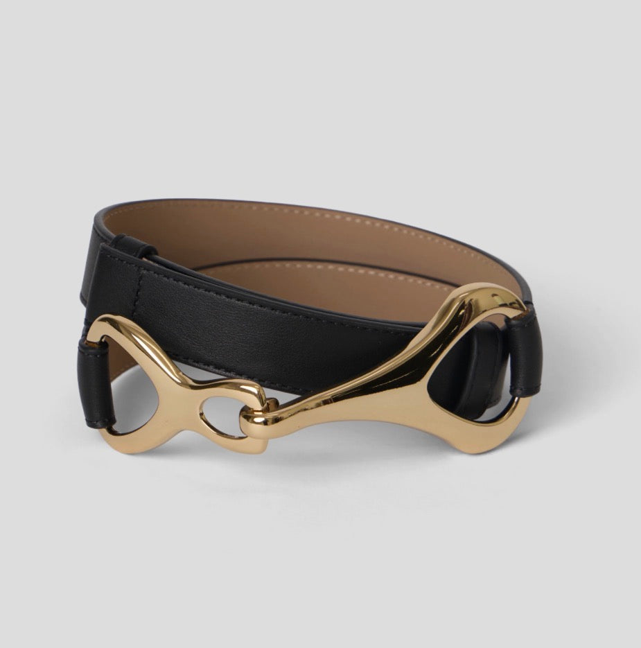Bebw1207 Gideon Belt - Black/Gold