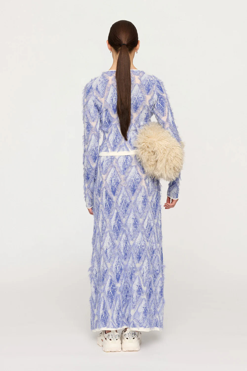 Cl1721 Lapis Jacquard Skirt