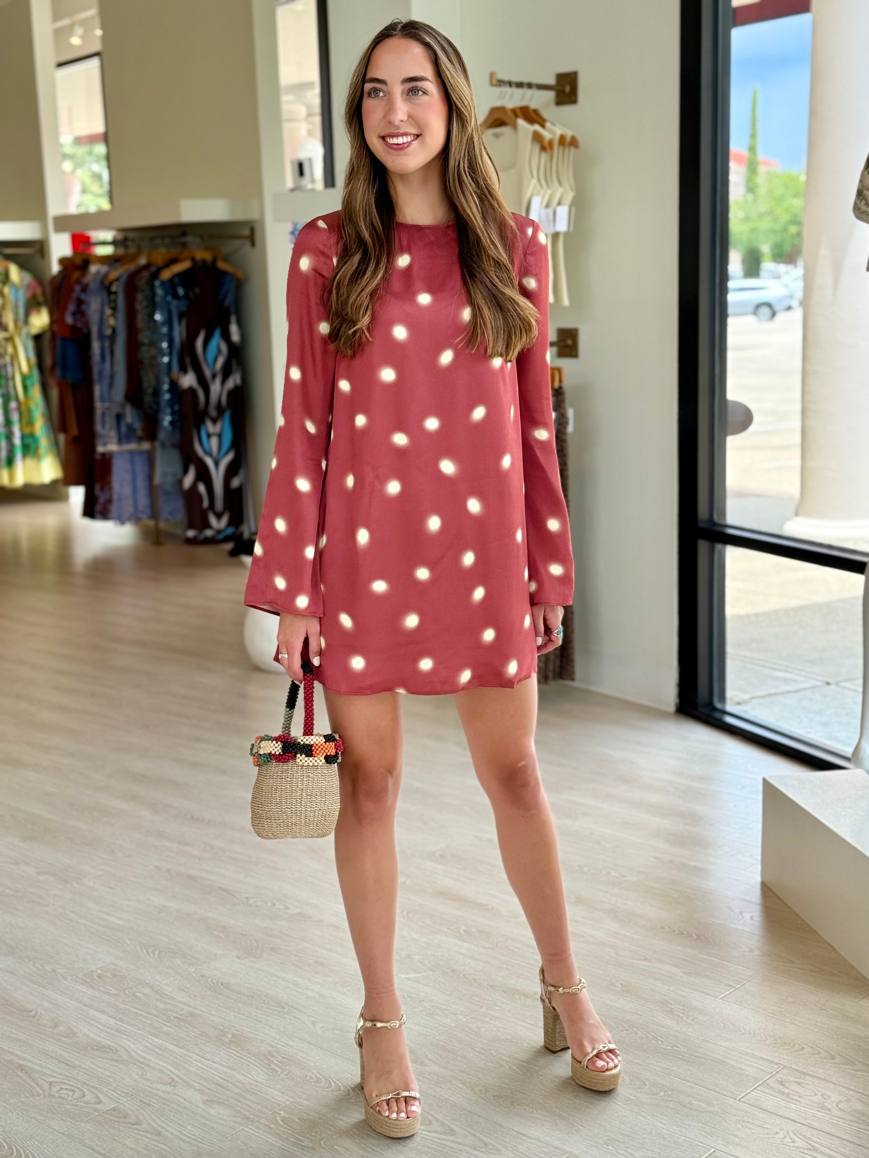 Ki3378 Polka Dot Mini Dress