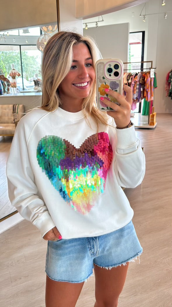 Esgindi Sequin Heart Sweatshirt