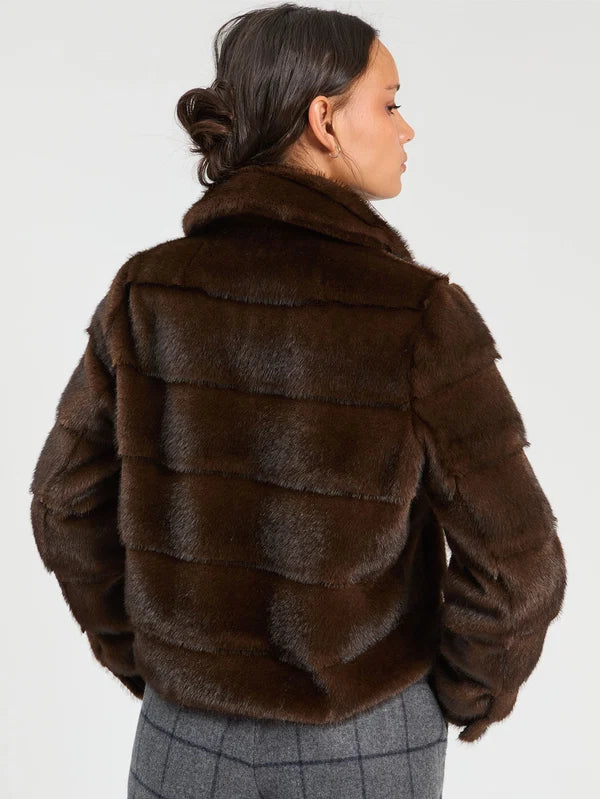 Vi33763 Brown Faux Jacket