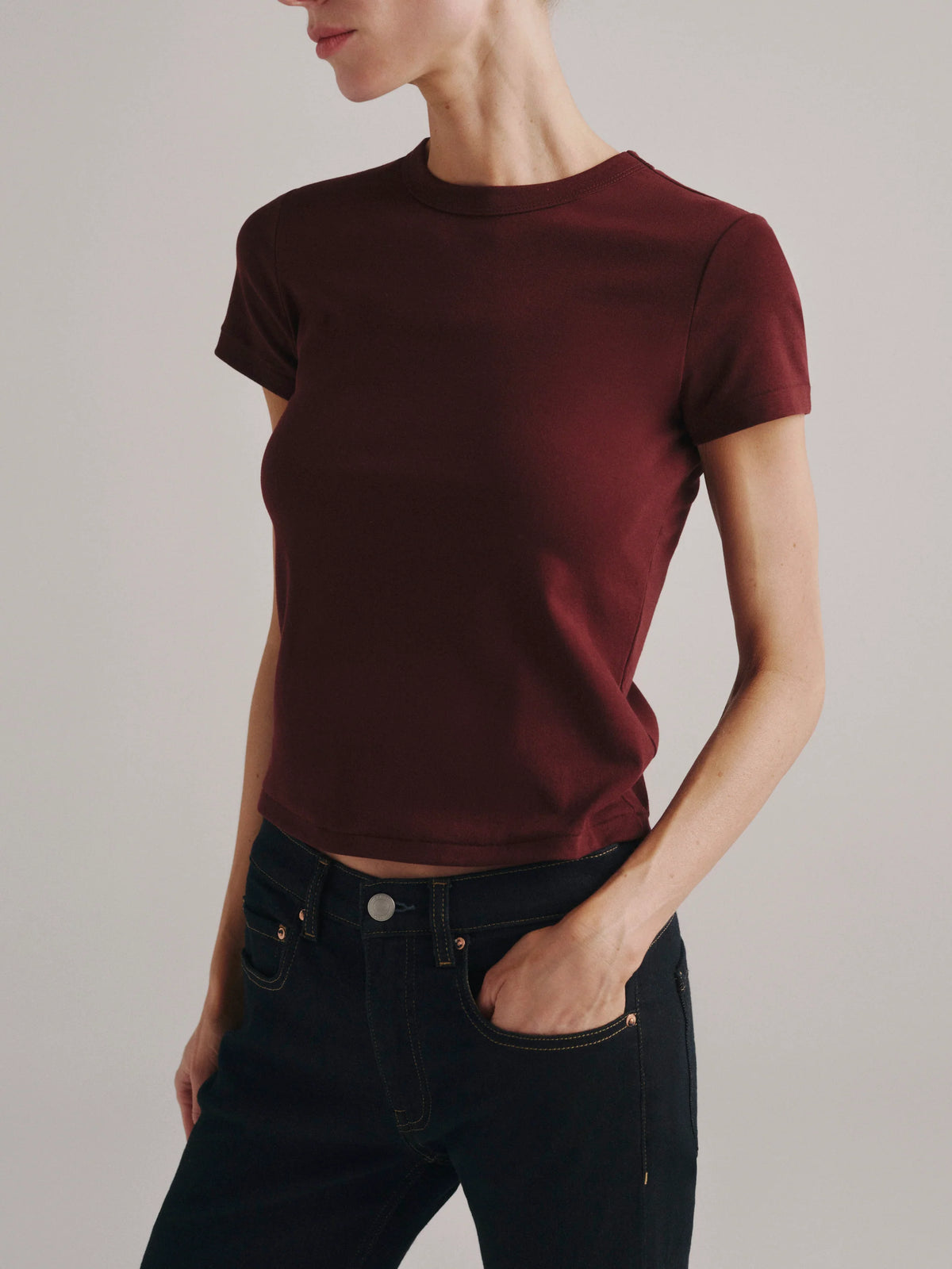 Dl90102 Shrunken Tee - Maroon