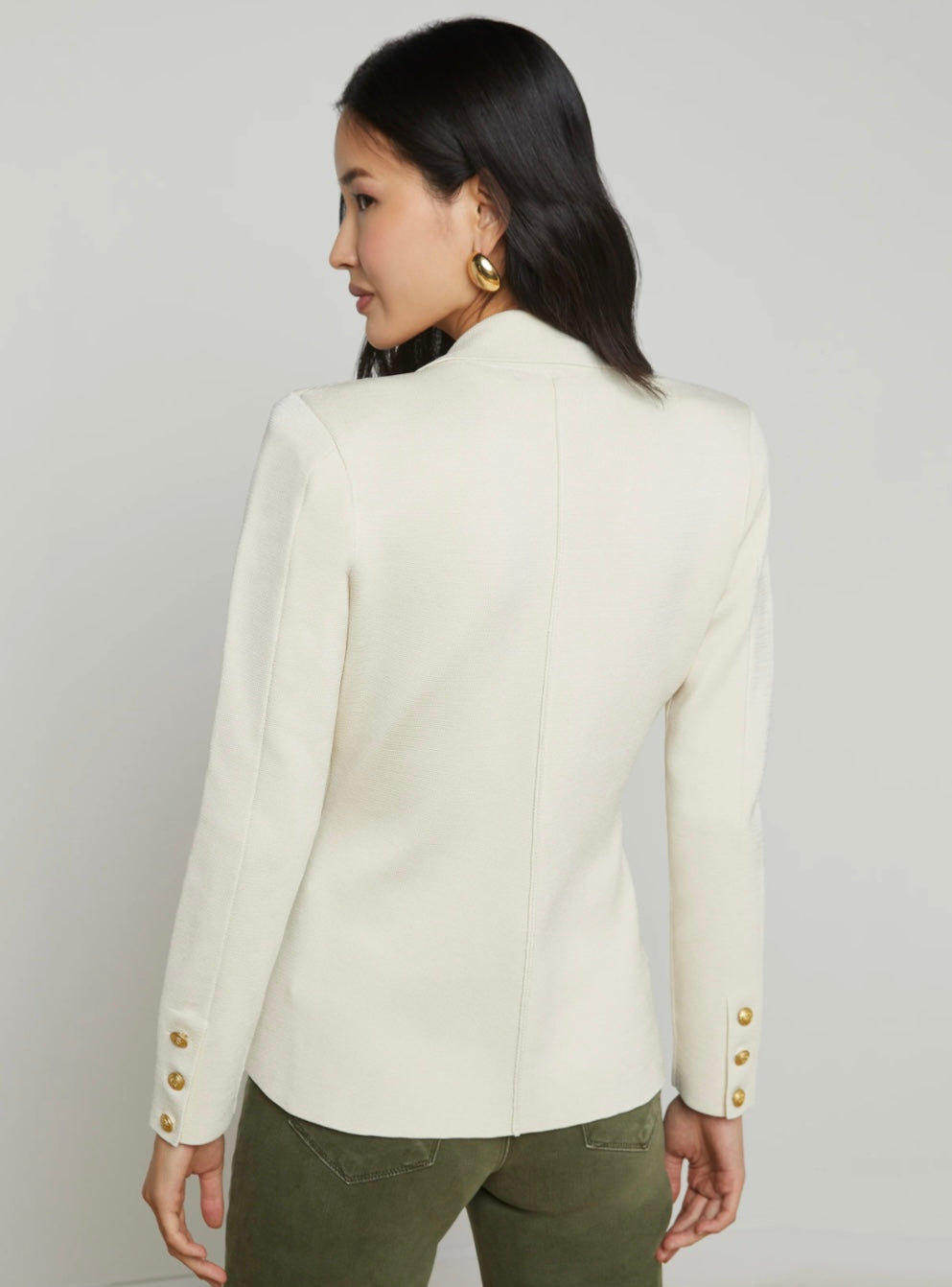 La80034 Ivory Knit Blazer