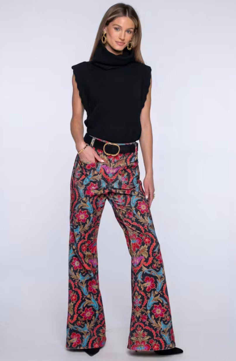 El358338 Damask Print Pants