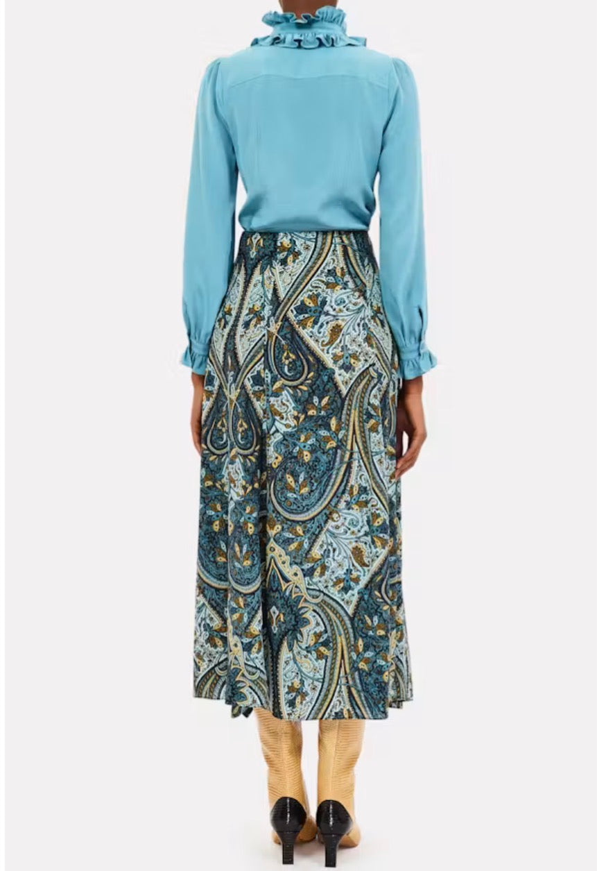 Ul0221 Catroux Blue Silk Blouse