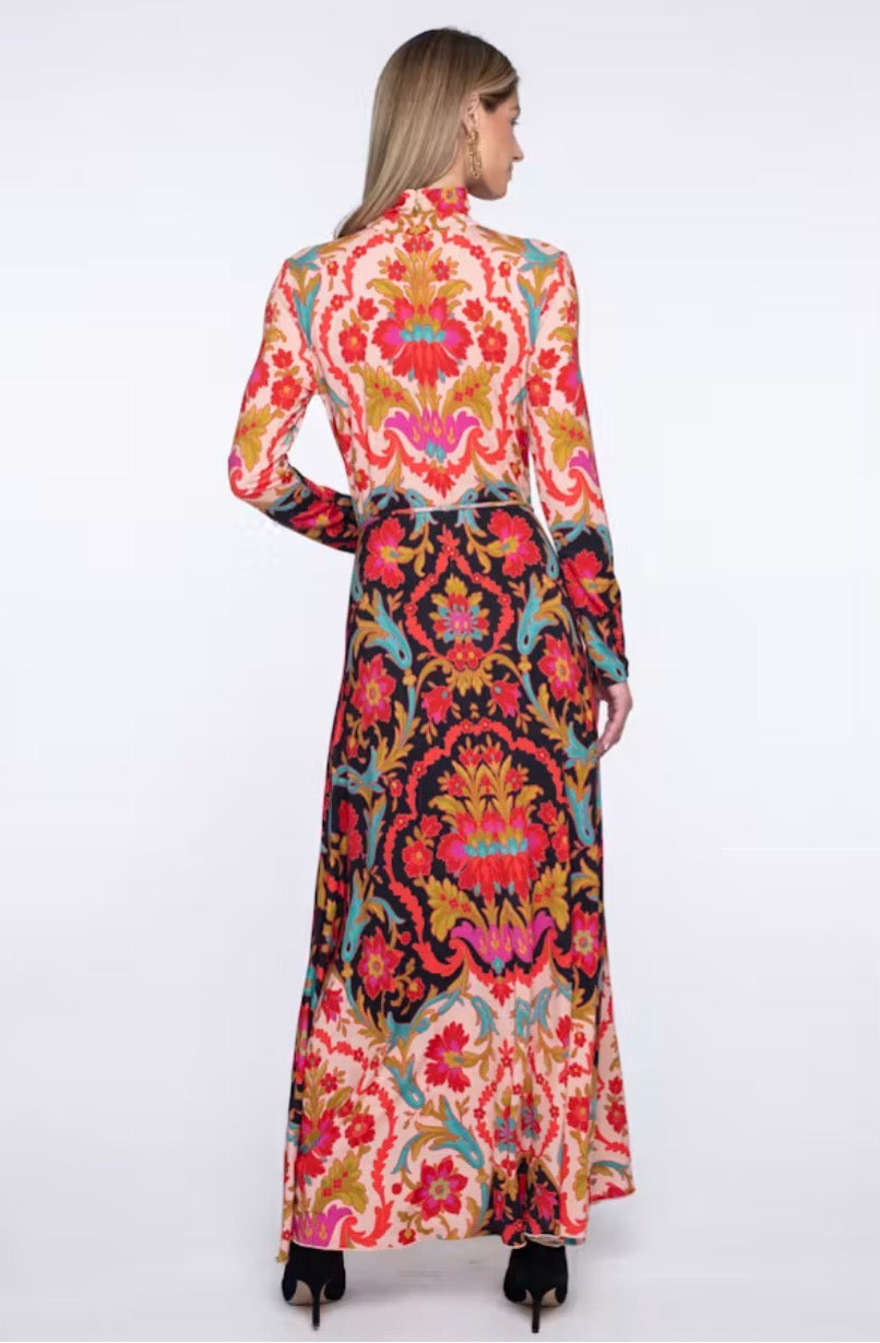 El1118339 Tapestry Print Maxi Dress