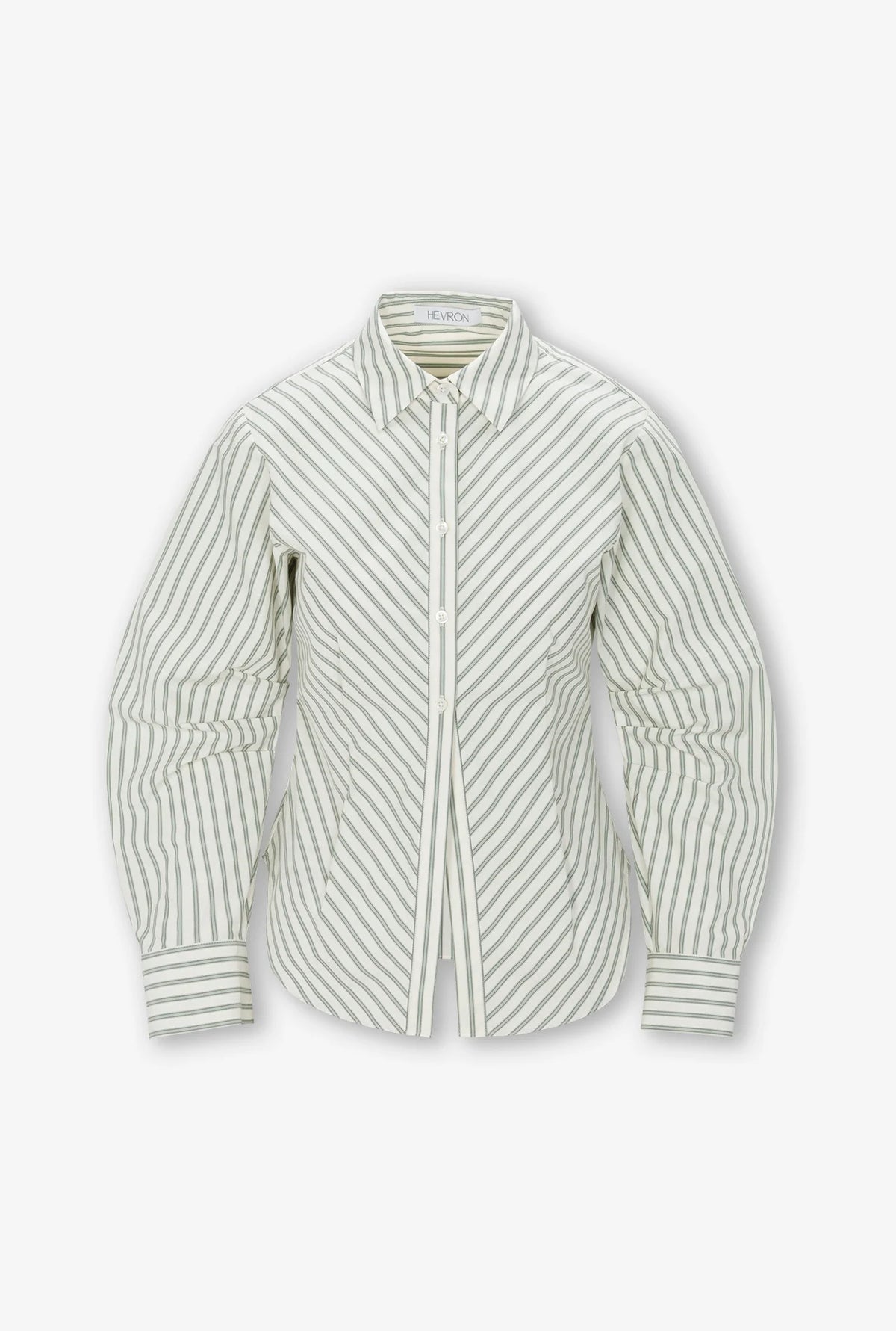 Het021 Ivory Stripe Poplin Top