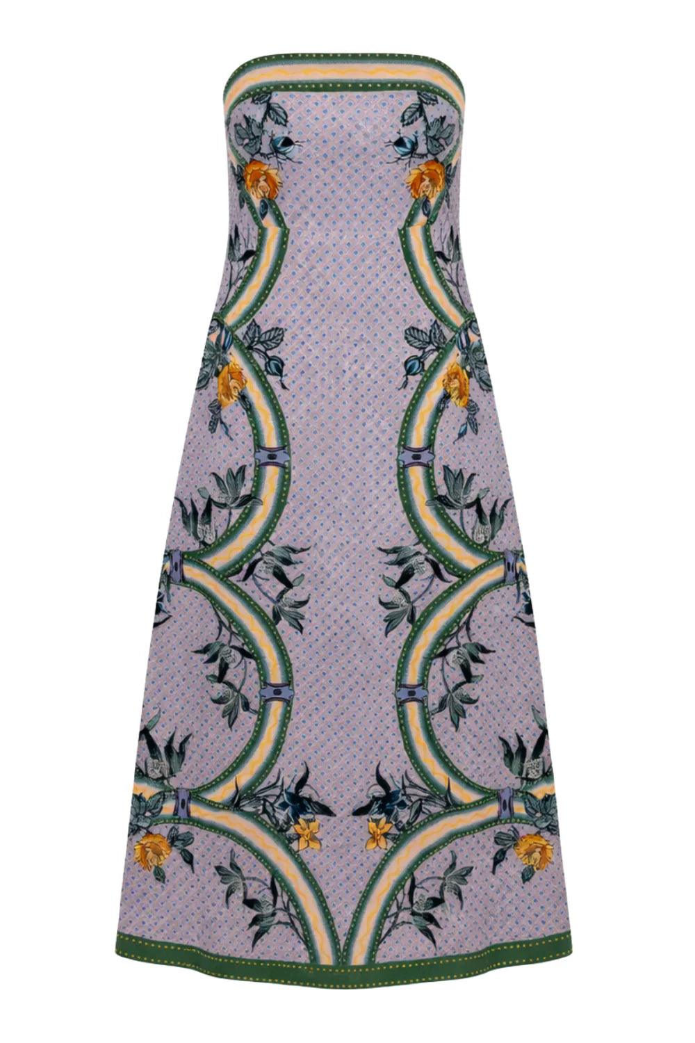 Anwess Strapless Linen Midi Dress