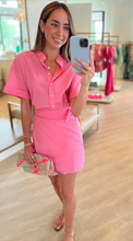 Load image into Gallery viewer, Xixctp006 Rose Pink Belted Dress
