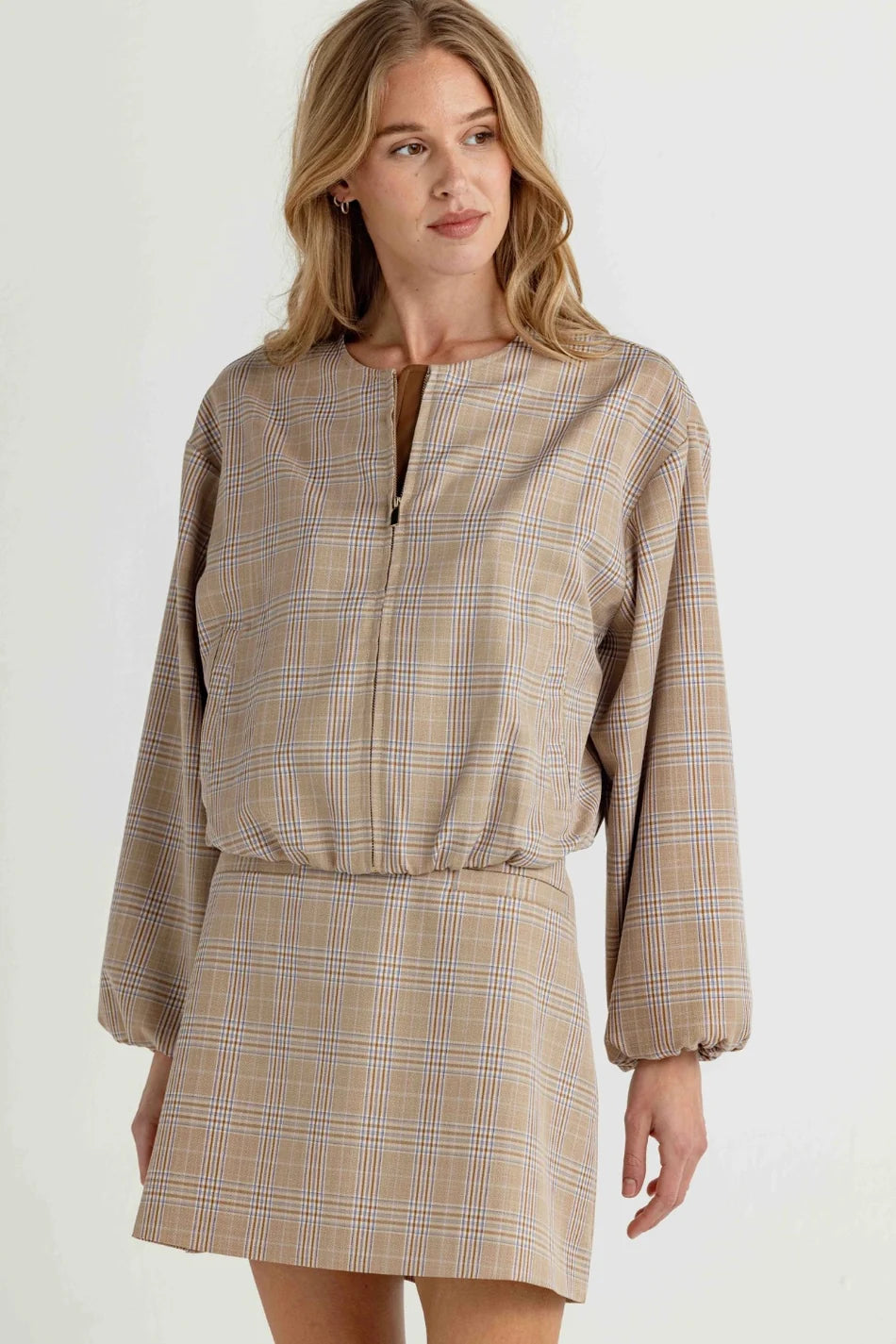 Su193 Heather Plaid Jacket