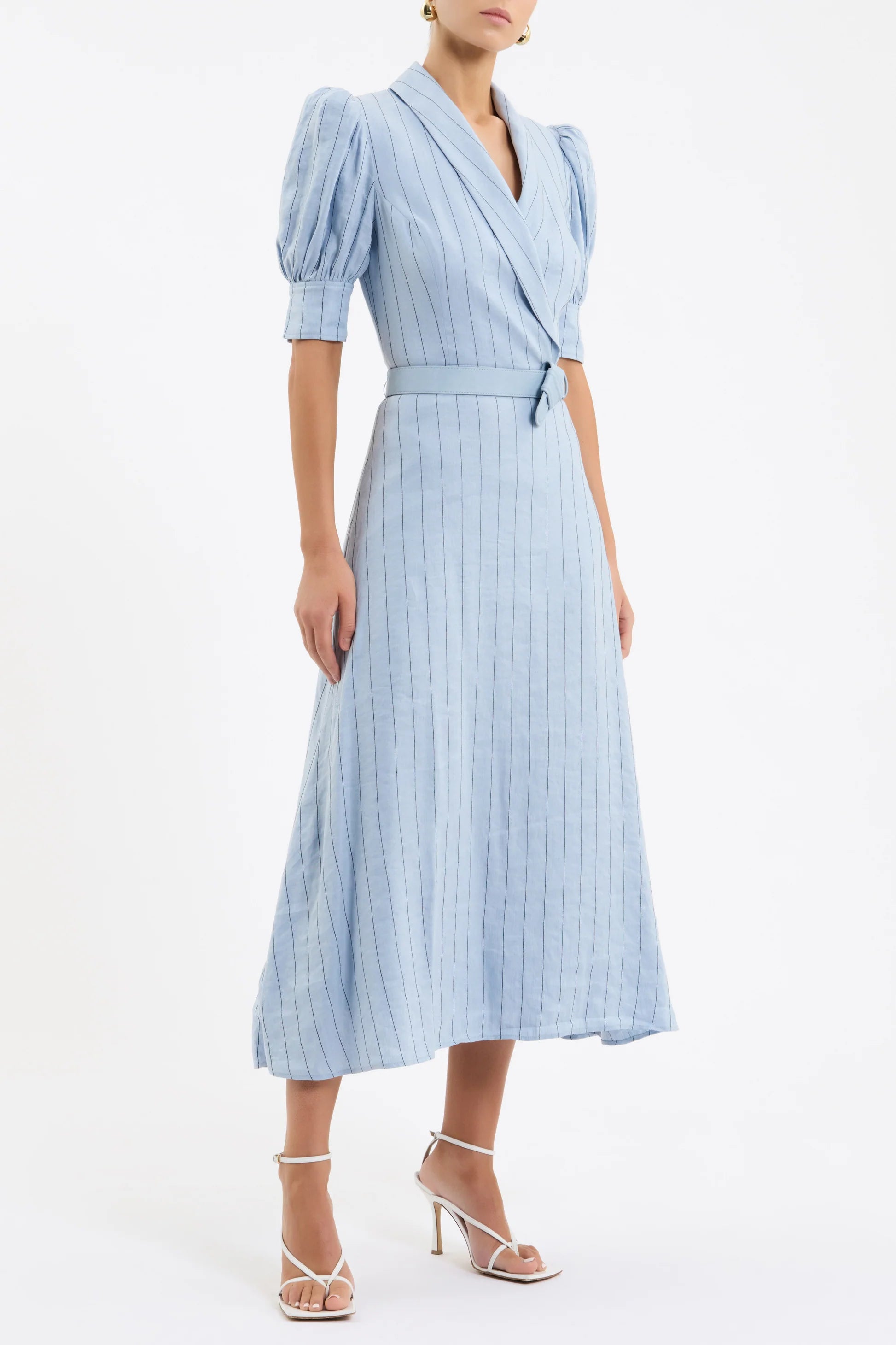 Re1530 Striped Midi Dress