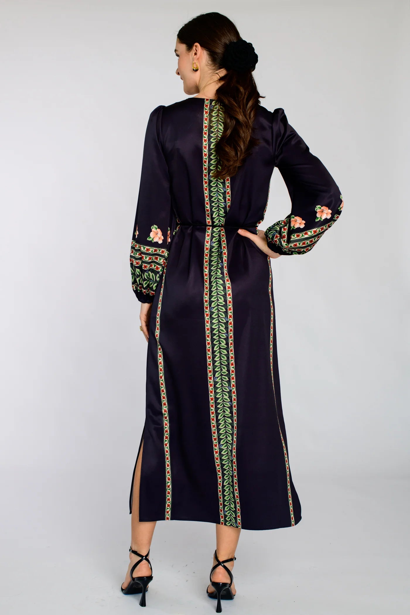 El9263 Garland Stripe Maxi Dress