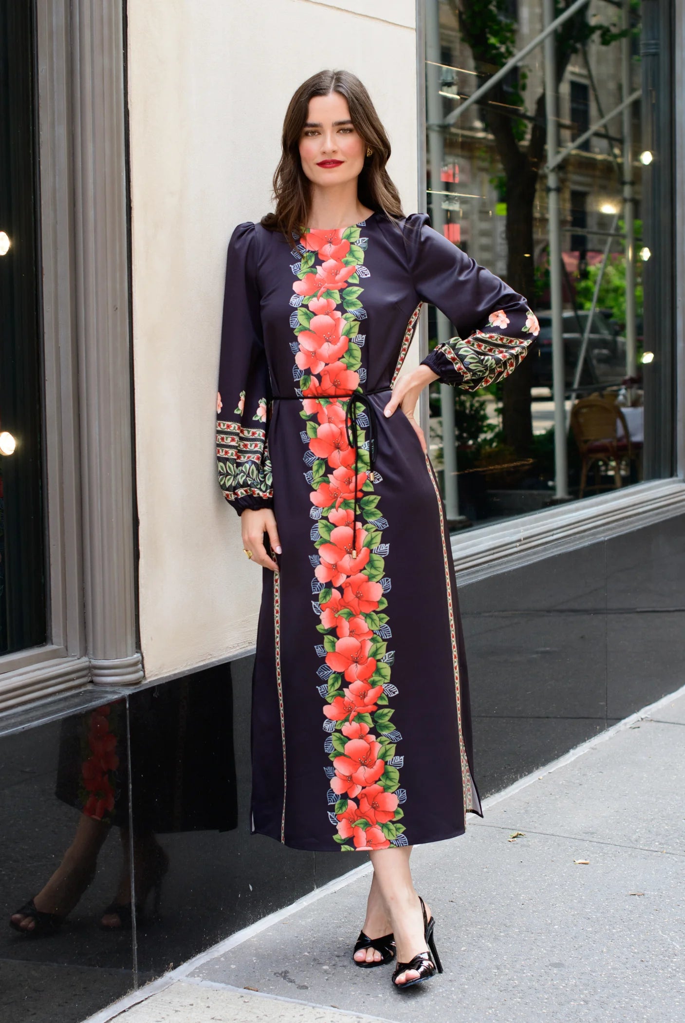 El9263 Garland Stripe Maxi Dress