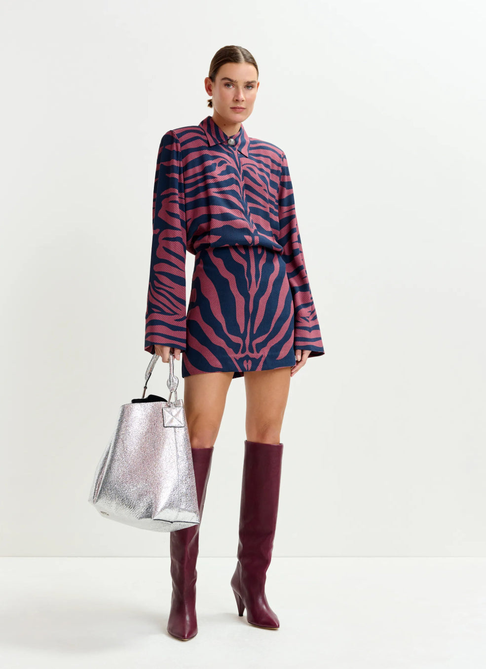 Esisnip Zebra Jacquard Dress